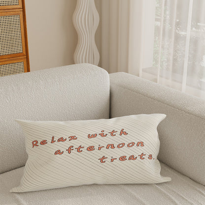 Cotton-Linen Kawaii Breakfast Bread and Coffee Illustrated Decorative Throw Pillow Cover