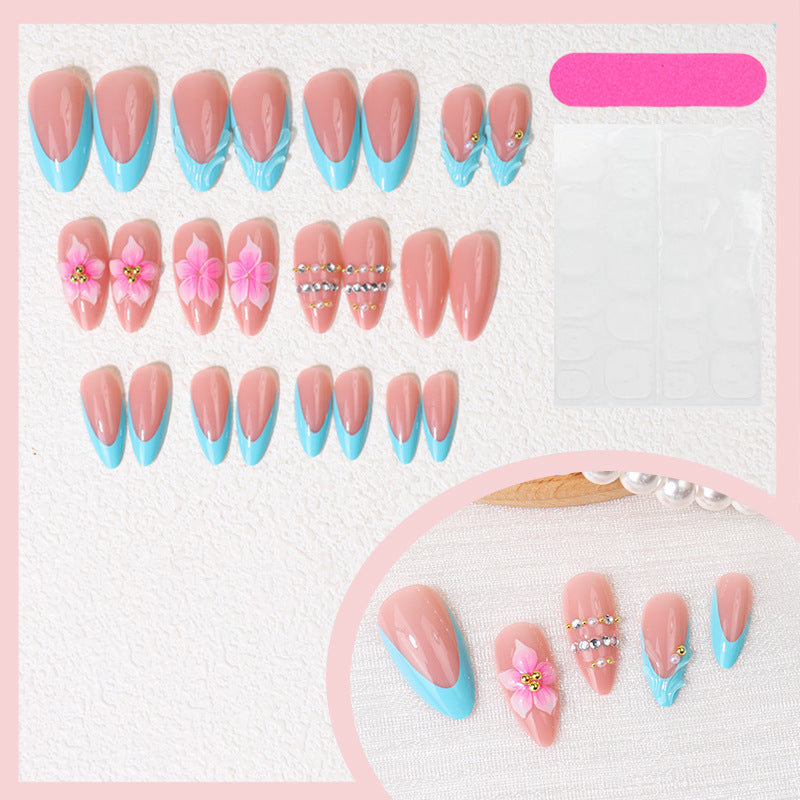 Kreatives blumengestaltetes Press-On-Nagelset Brehn