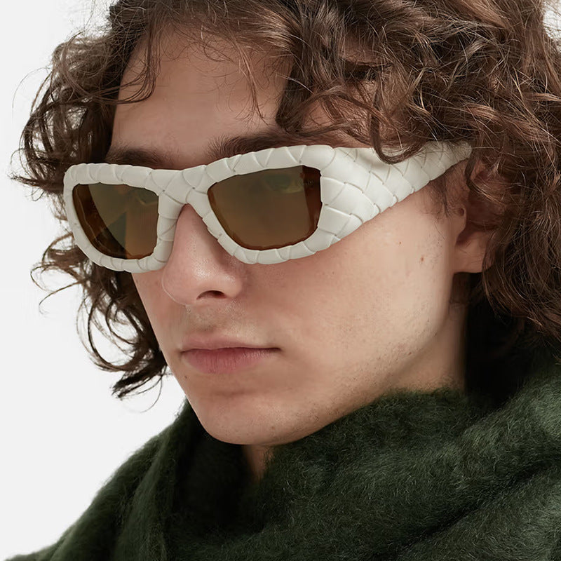 Damen extravagante Sonnenbrille mit strukturiertem Rahmen Brehn