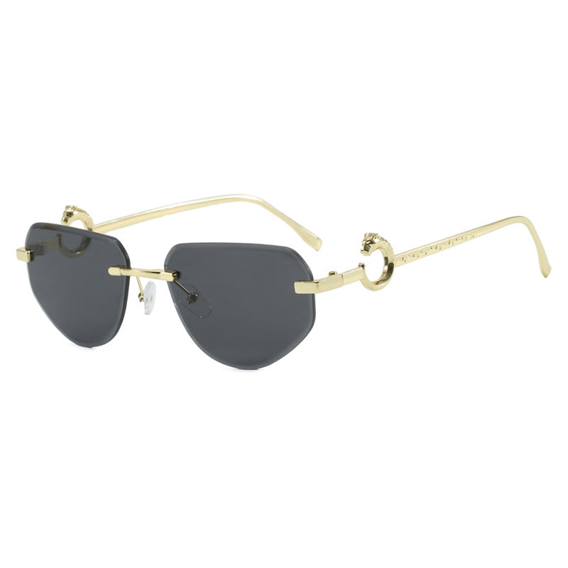 Damen trendige schicke Sonnenbrille im modernen Design mit filigranem Metallrahmen Brehn