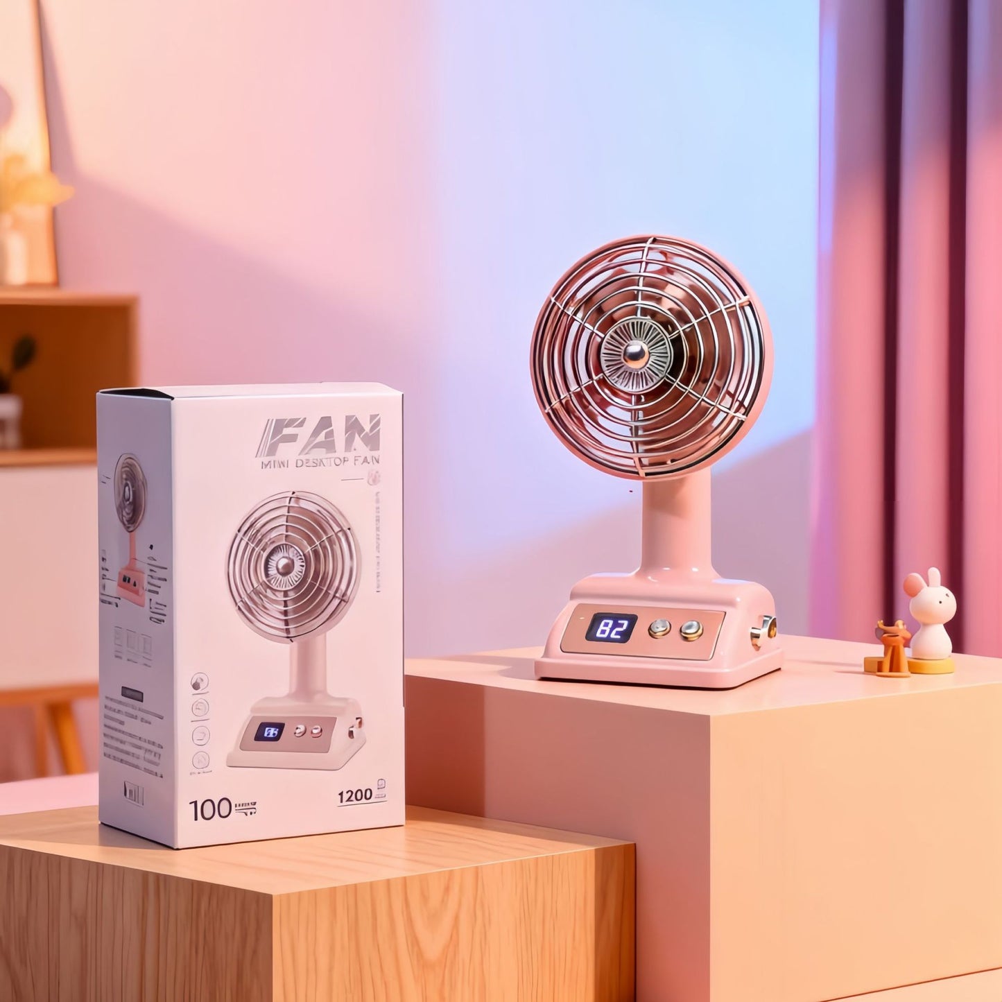 Damen tragbarer Tischventilator mit LED-Anzeige Brehn