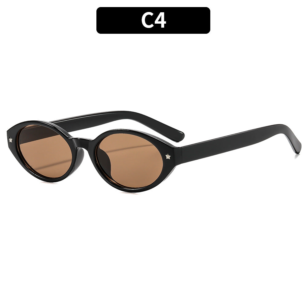 Vintage-inspirierte ovale Rahmen-Sonnenbrille
