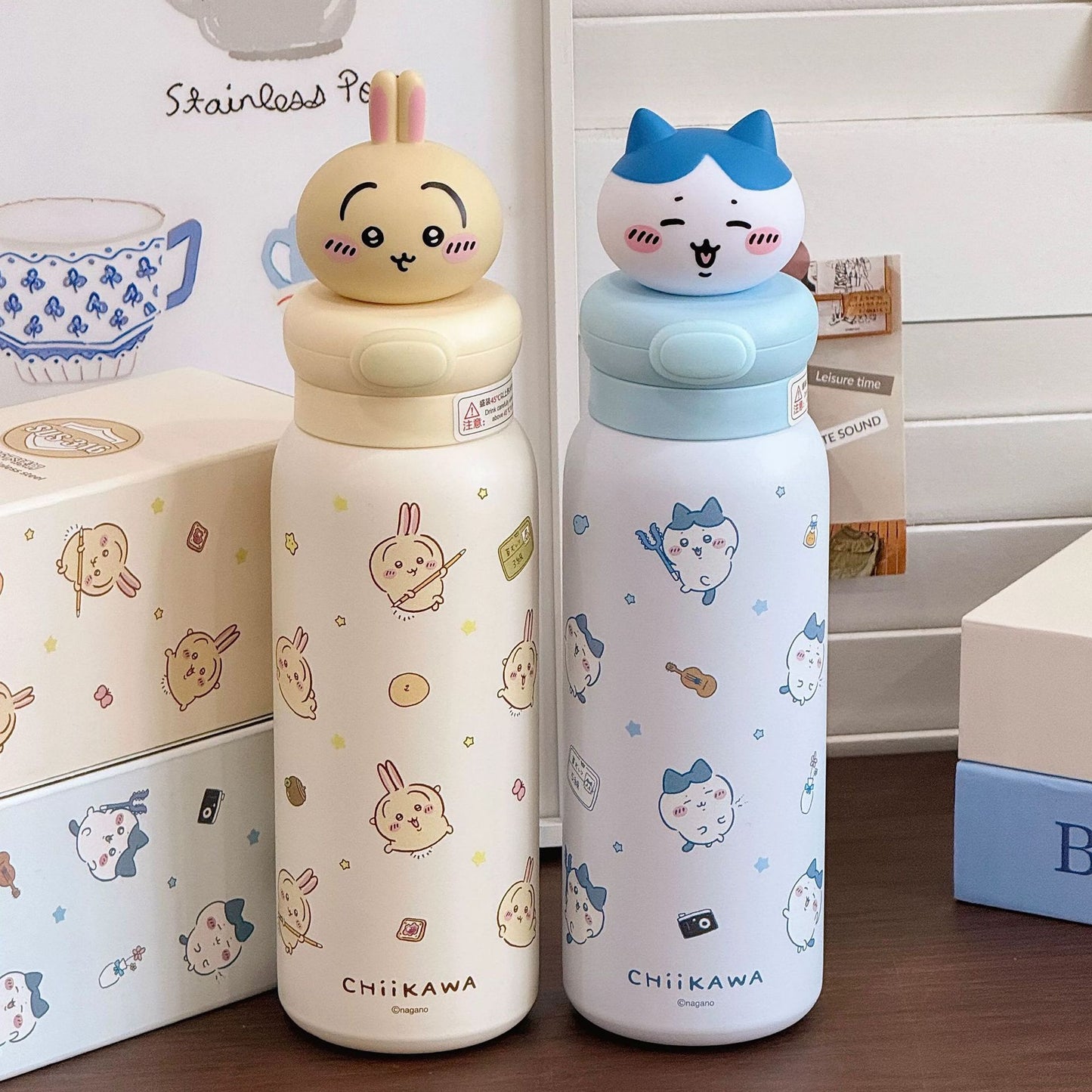 Damen Edelstahl Trinkflasche mit interaktivem Tierkopfdesign Brehn