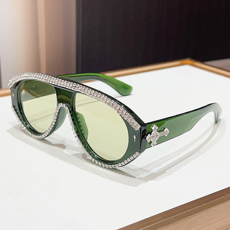 Luxuriöse Übergroße Strasssonnenbrille Brehn