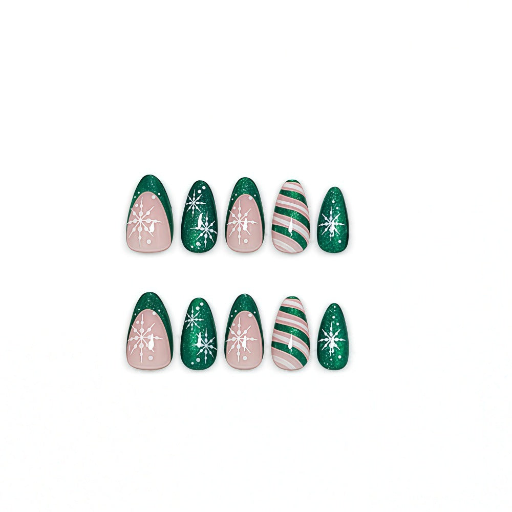 Kunstnagel-Set mit Elegantem Weihnachtsdesign Brehn