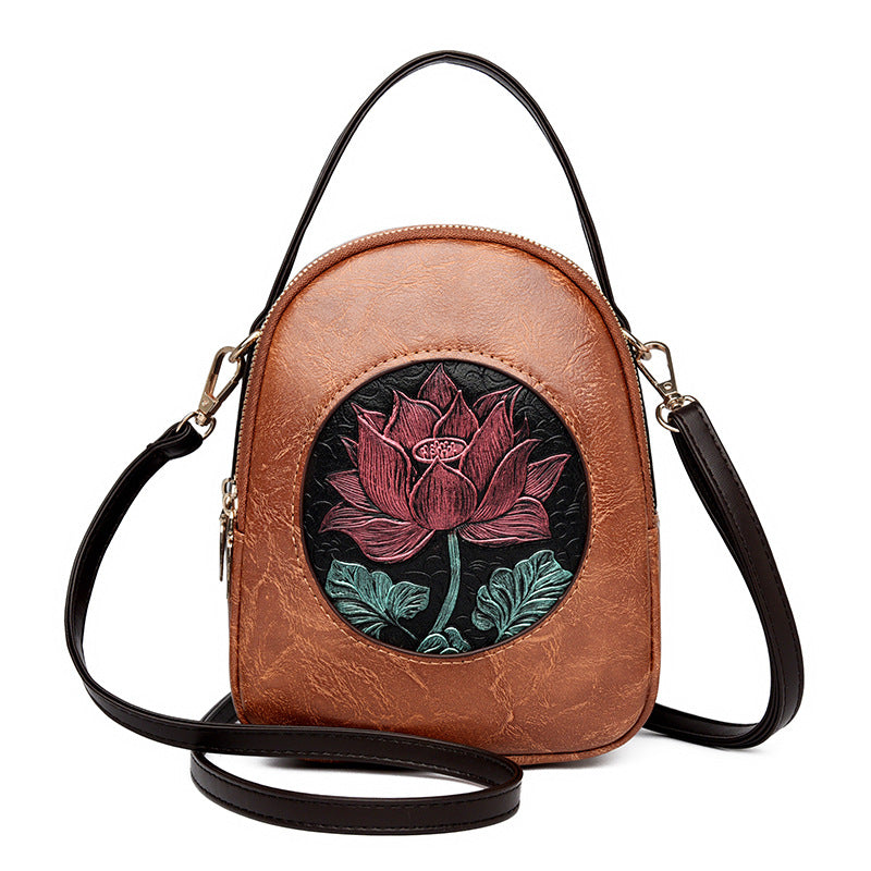 Künstlerisch Floral Prägung Handtasche