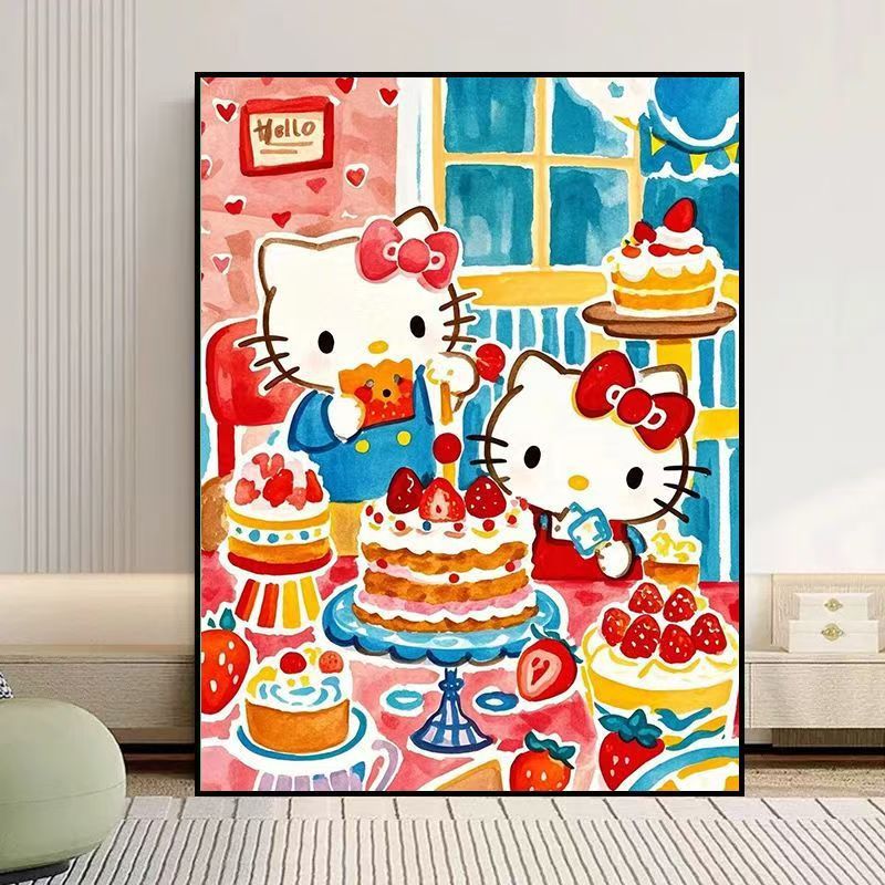 Fantastische kat-themed Leinwand Kunstdruck Brehn