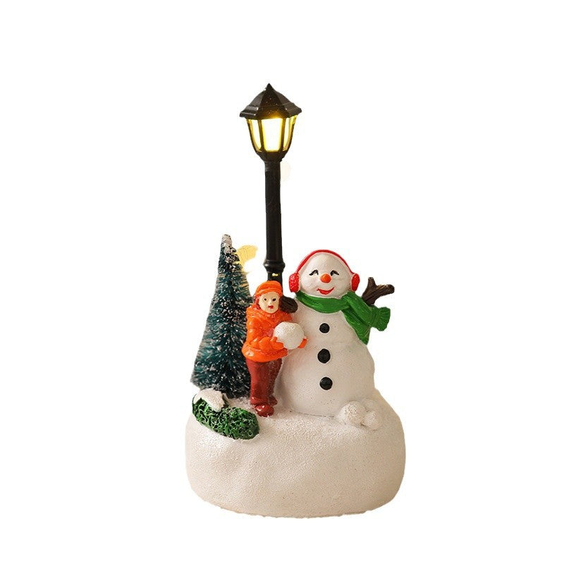 Beleuchtete Weihnachtsfigur mit Weihnachtsbaum Brehn