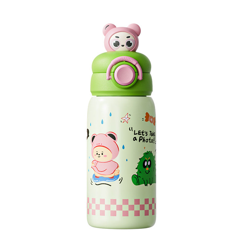 Damen isolierte Kindertrinkflasche mit niedlichem Tierdesign Brehn