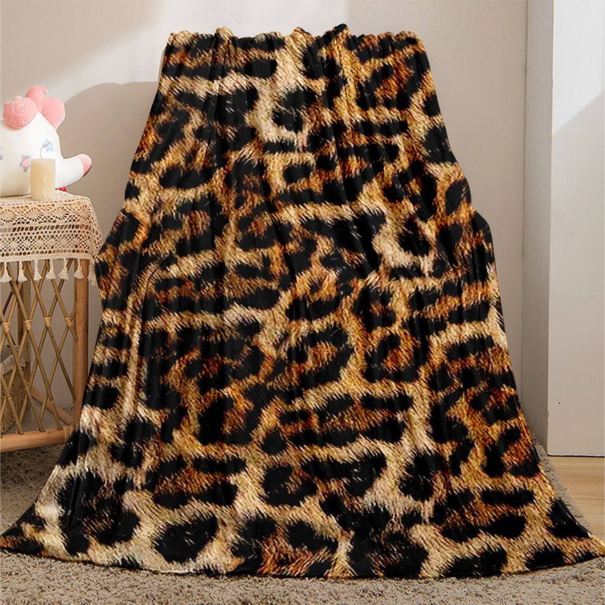 Plüsch Leopard Druck Wurfdecke