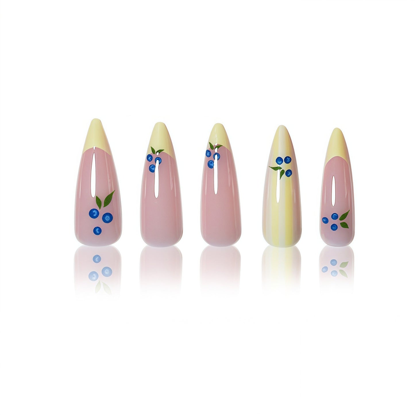 Künstlerisches florales Design Press-On Nägel Brehn