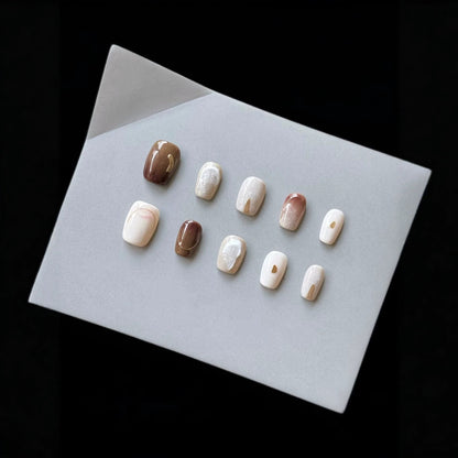Künstlerisches marmoriertes Press-On-Nagelset