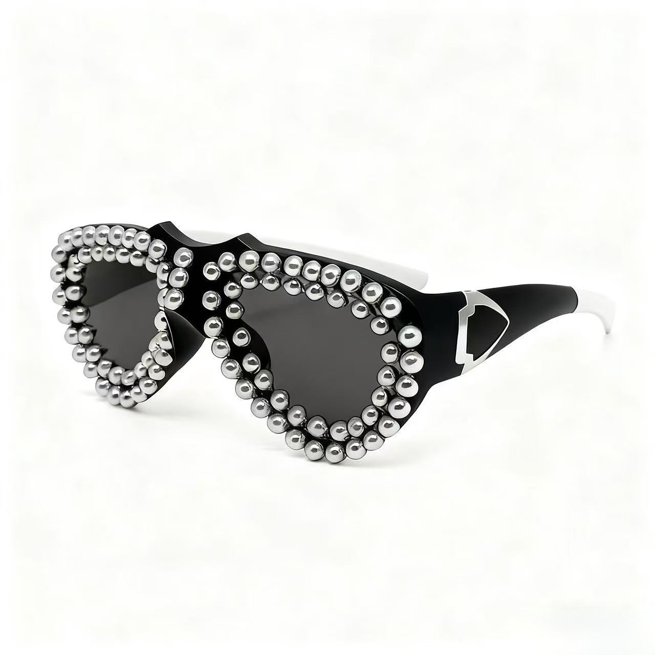 Damen modische Herz-Sonnenbrille mit strassverziertem Rahmen Brehn