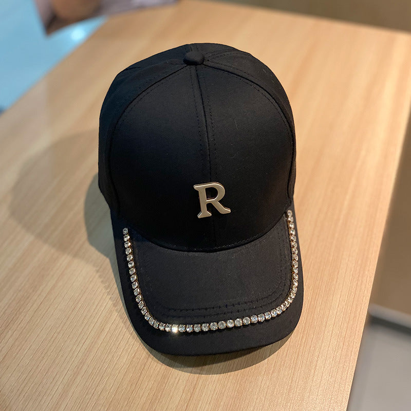 Damen Nieten Strass Baseball Cap Brehn