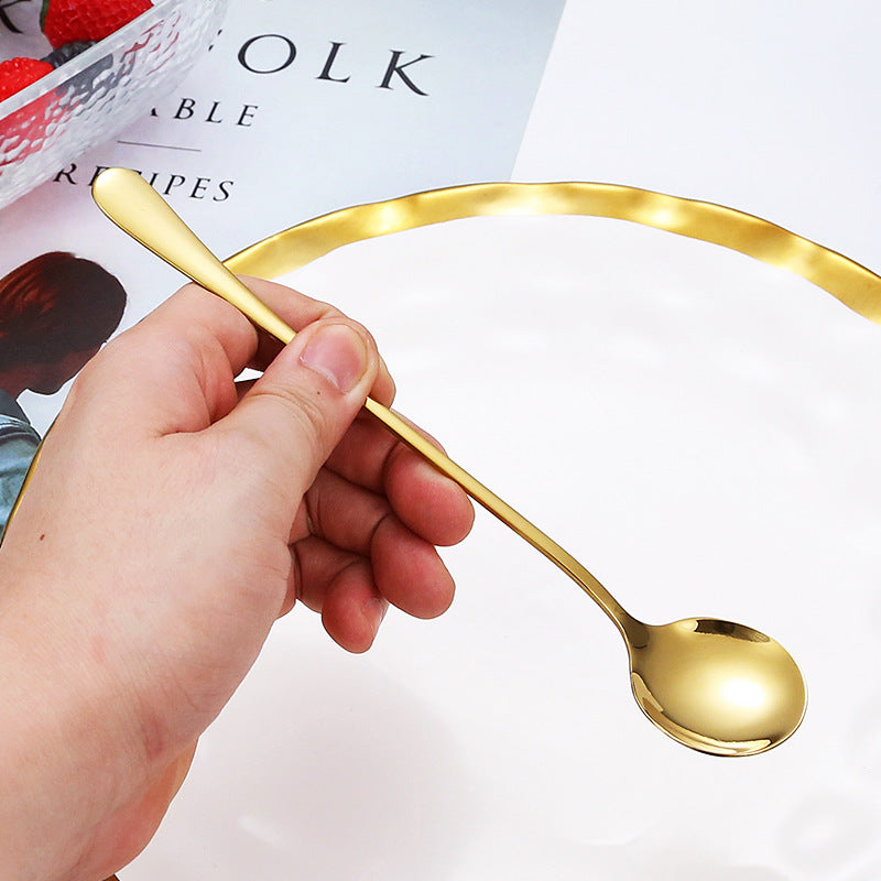 Eleganter Teelöffel mit Polierter Goldoberfläche Brehn