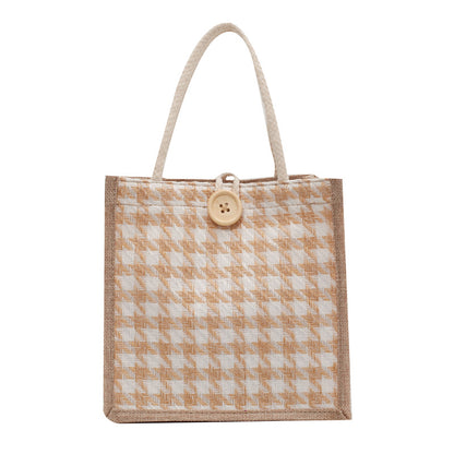 Hahnentrittmuster Canvas Tote Bag