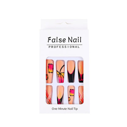 Kreatives Kunstnagelset mit farbenfrohen Designs Brehn
