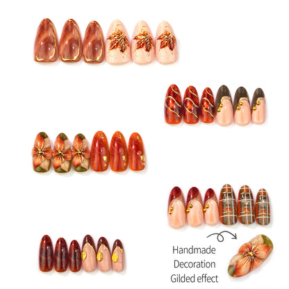 Herbst-inspiriertes manuelles Nail Art Set