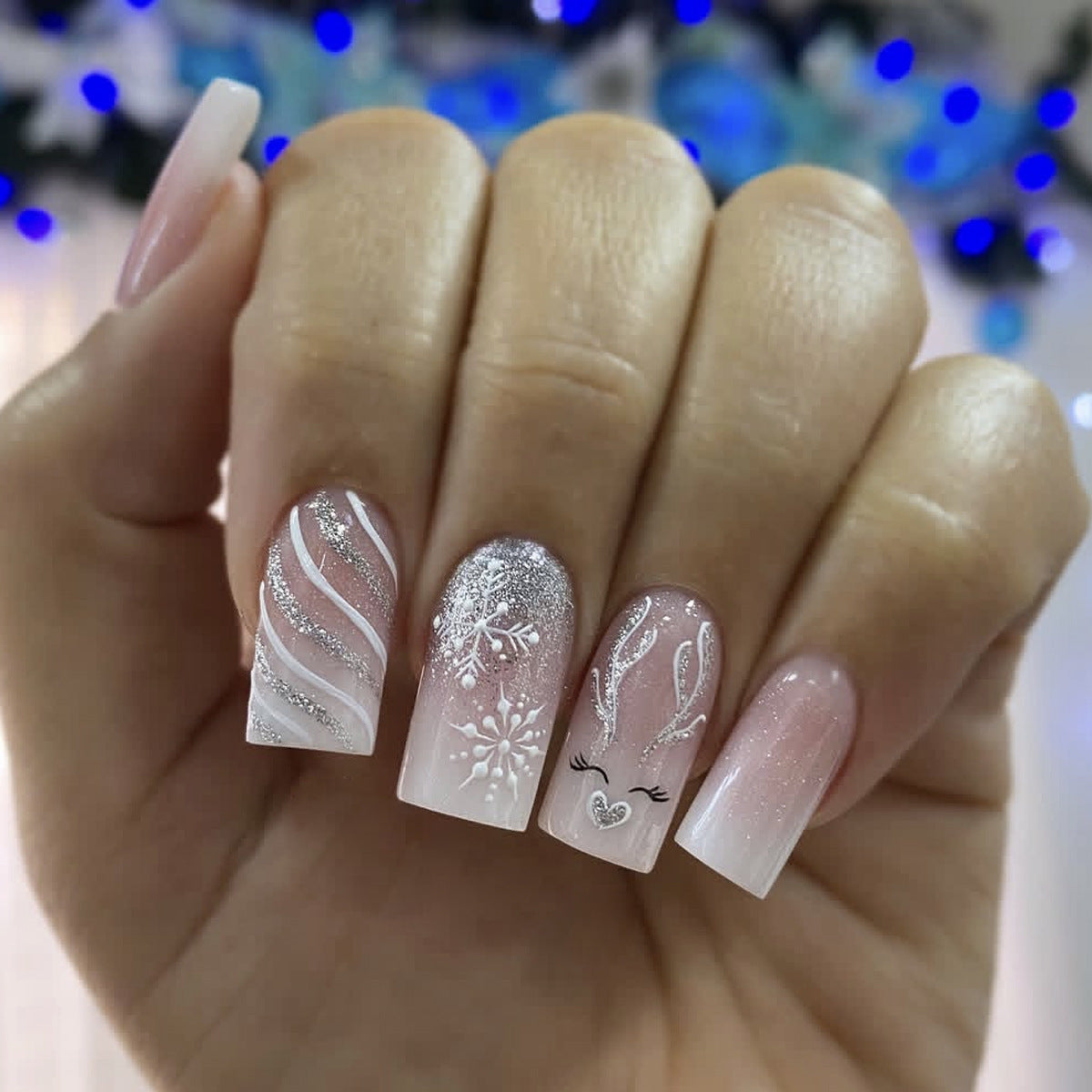 Festliche Winter-Themen 3D Nagelkunstverlängerungen Brehn