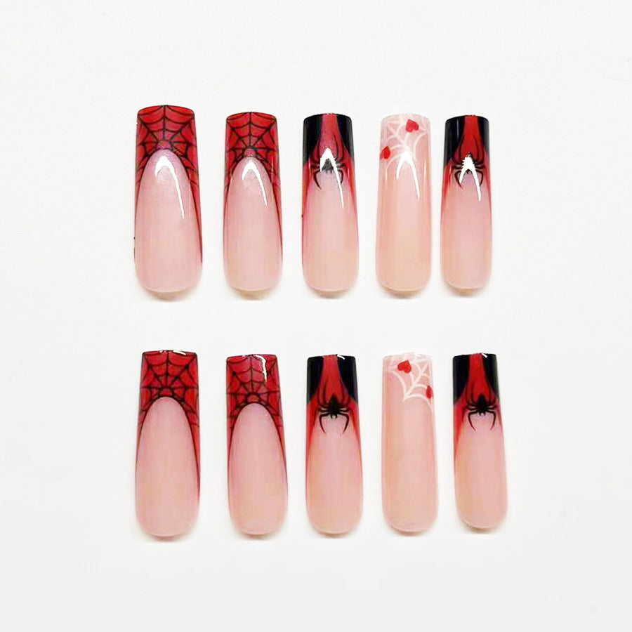 Künstlerische Spinnennetz-Acryl-Nagelverlängerungen Brehn
