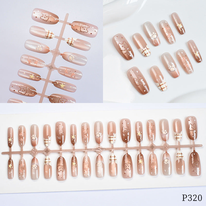 Künstlerisches dekoratives Press-On-Nagelset Brehn