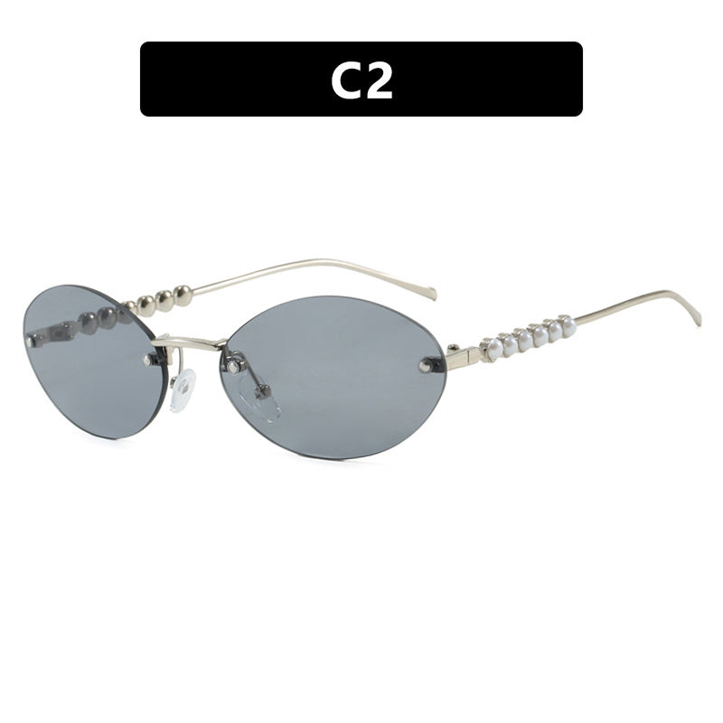 Damen stilvolle ovale Sonnenbrille mit eleganten Verzierungen Brehn