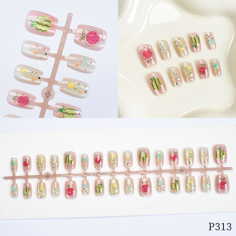 Künstlerisches Florales Design Druck-on Nägel Brehn