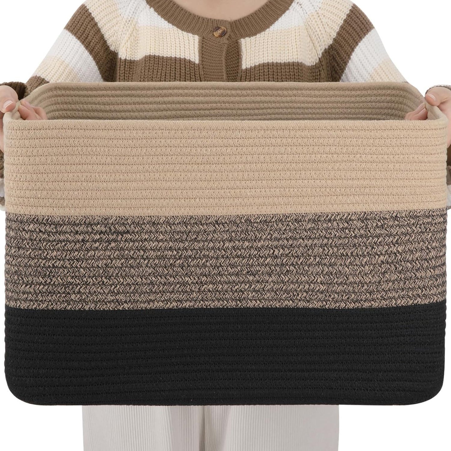 Damen Offener Aufbewahrungskorb aus gewebtem Material Brehn