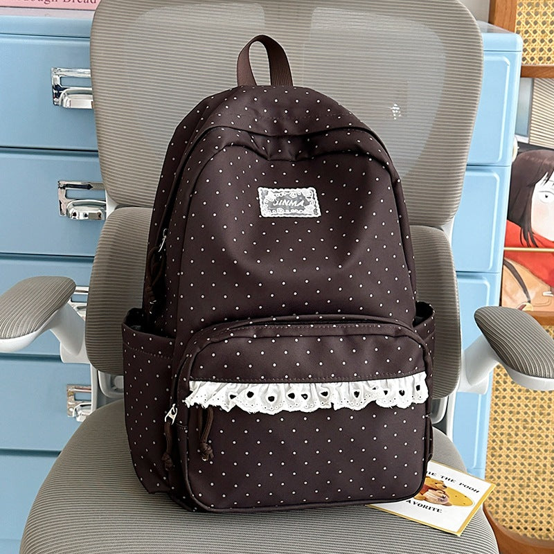 Charmanter gepunkteter Schulrucksack Brehn
