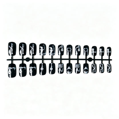 Halloween-Themen Skelett Nagel Kunst Set
