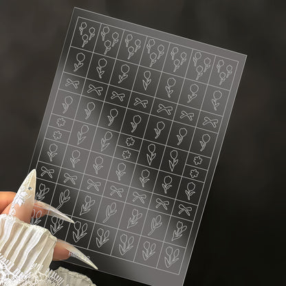 Schmetterlings-Nagelkunst-Schablonenblatt