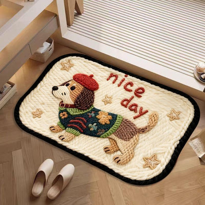 Niedlicher Corgi-Themen-Plüsch-Teppich