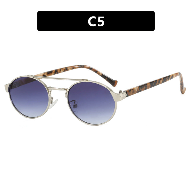 Damen modische Sonnenbrille im stilvollen runden Design mit goldenen Akzenten Brehn