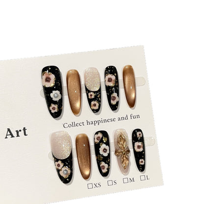 Elegantes Floral-Design Druck-Nagelkunst Set