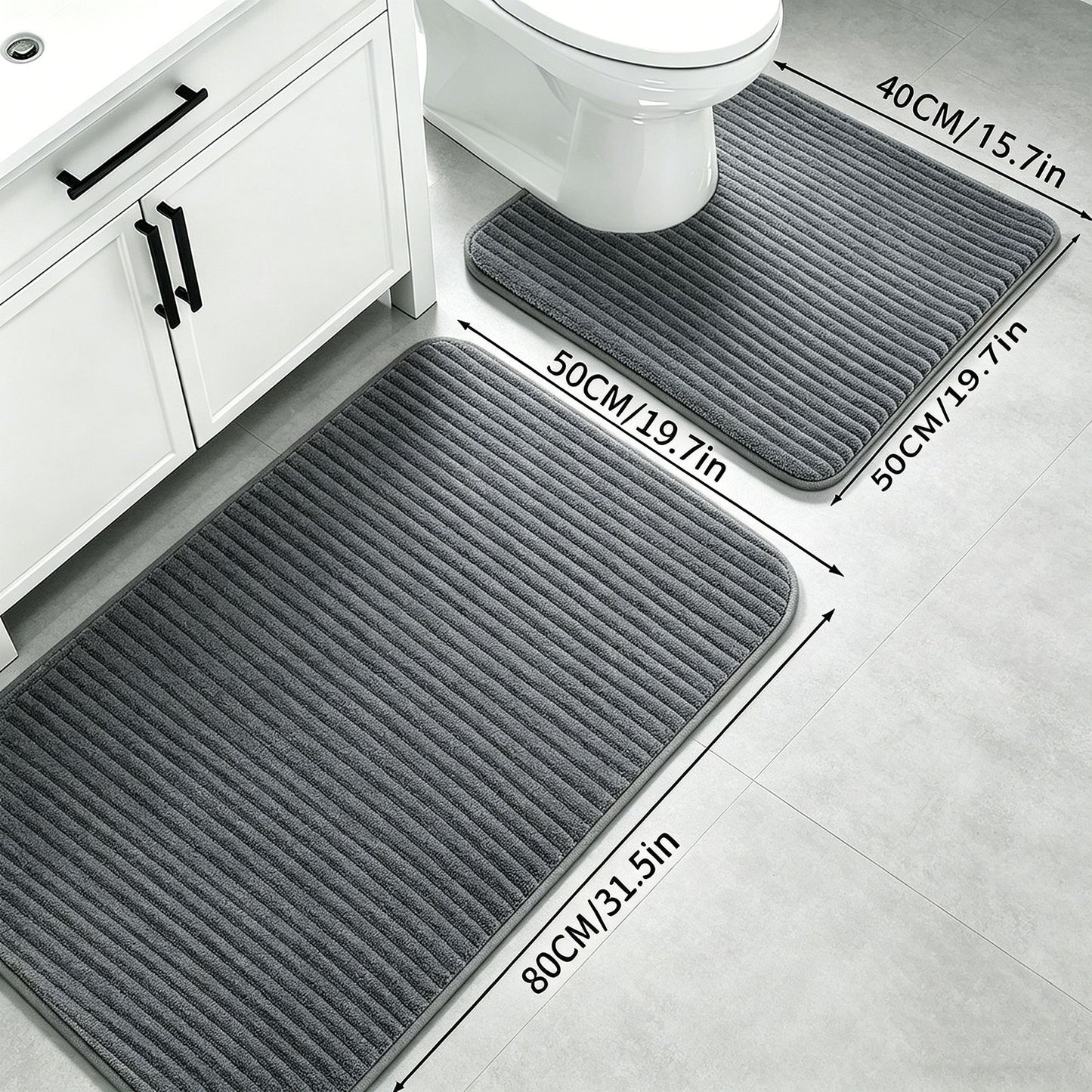 Plüsch-Badezimmermatte-Set Brehn