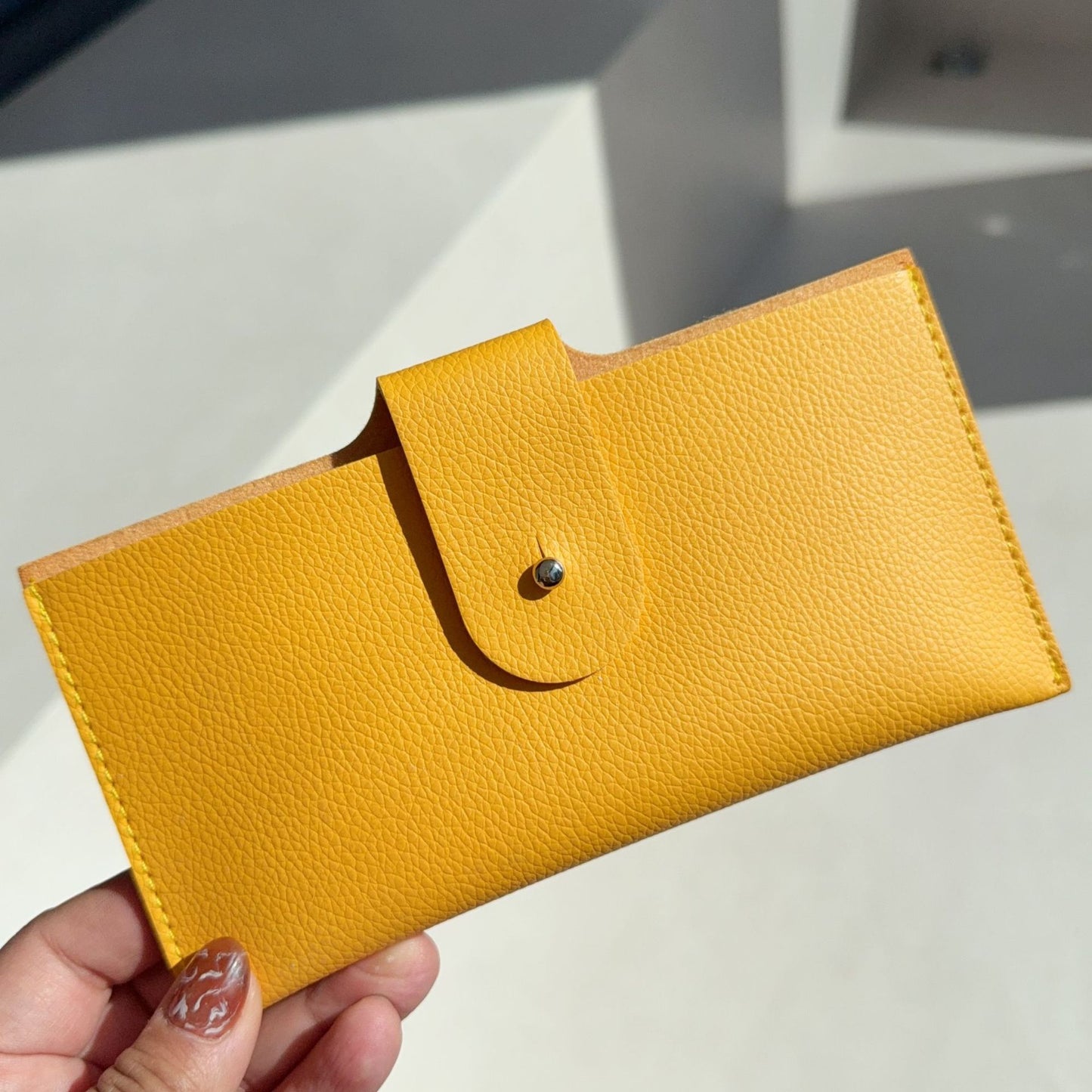 Stylische Strukturierte Leder Brieftasche Brehn