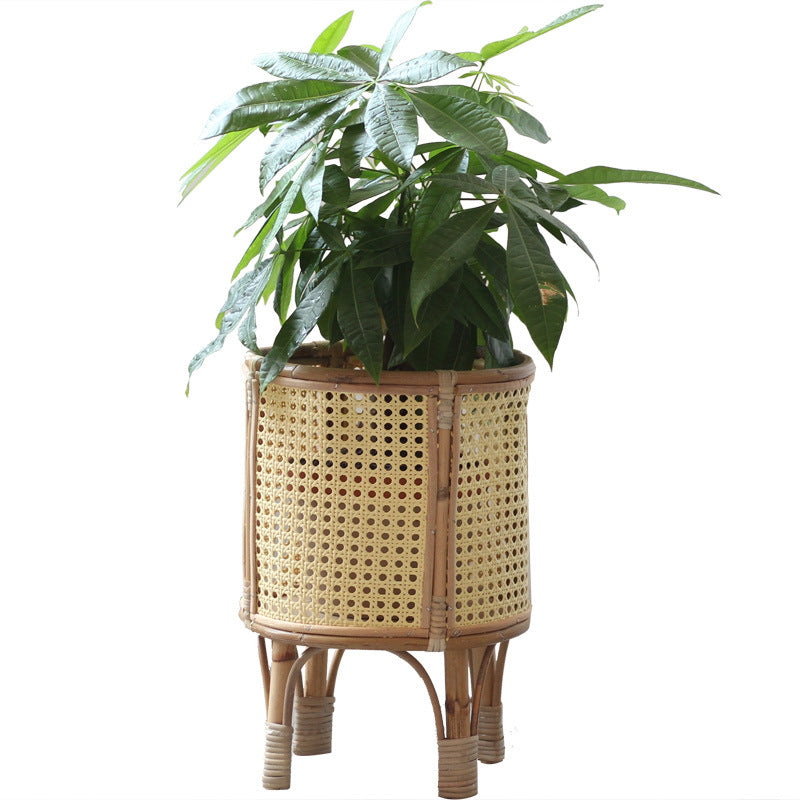 Stilvoller Pflanzenständer aus Rattan Brehn