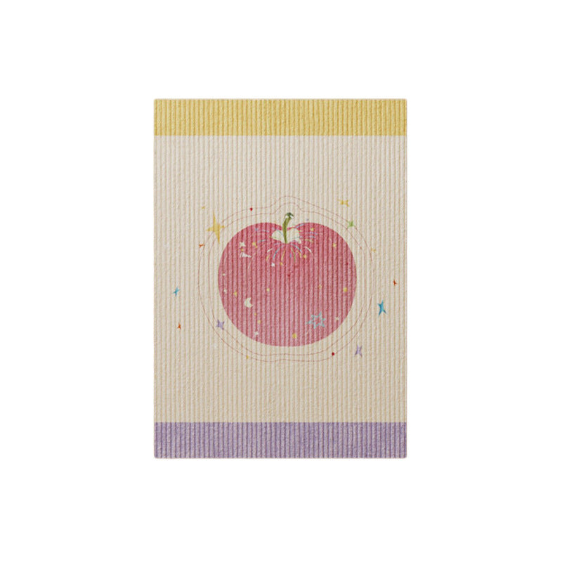 Vertical Ribbed Microfiber Cabinet Front Absorbent Mat with Apple & Swallow Illustration