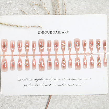 Kunstnagelset mit eleganten Glitzer- und Blumendekoren Brehn