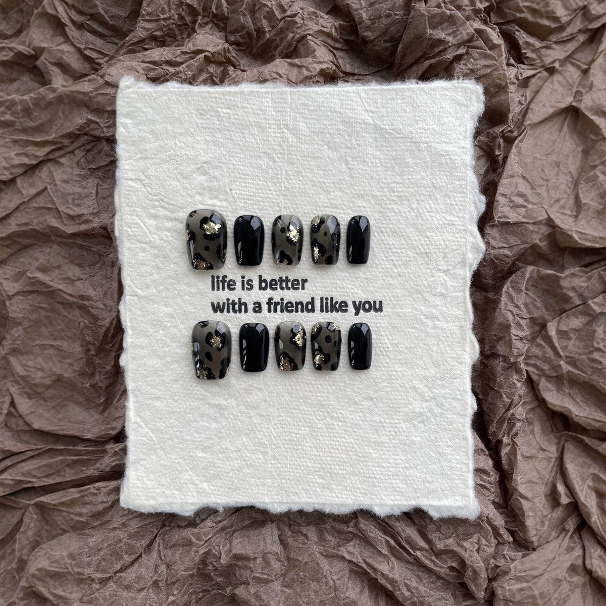 Artisanales Tierdruck Press-On Nagelset