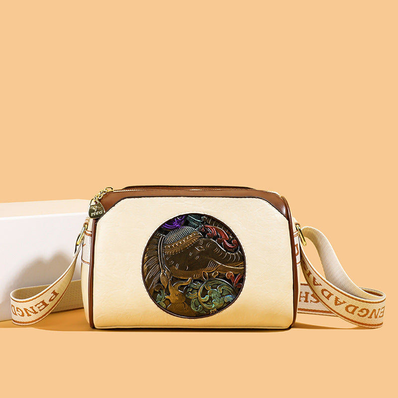 Vintage-inspirierte Leder-Crossbody-Tasche Brehn