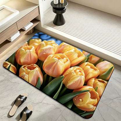 Blumenmotiv Badezimmermatte