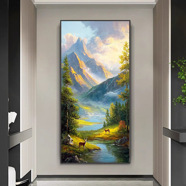 Malerei von einer landschaftlichen Berglandschaft auf Leinwand