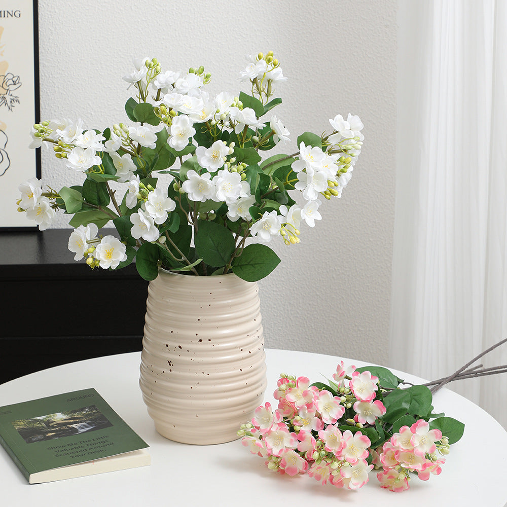 Künstlicher Blütenzweig mit lebhaften rosa Blüten Brehn