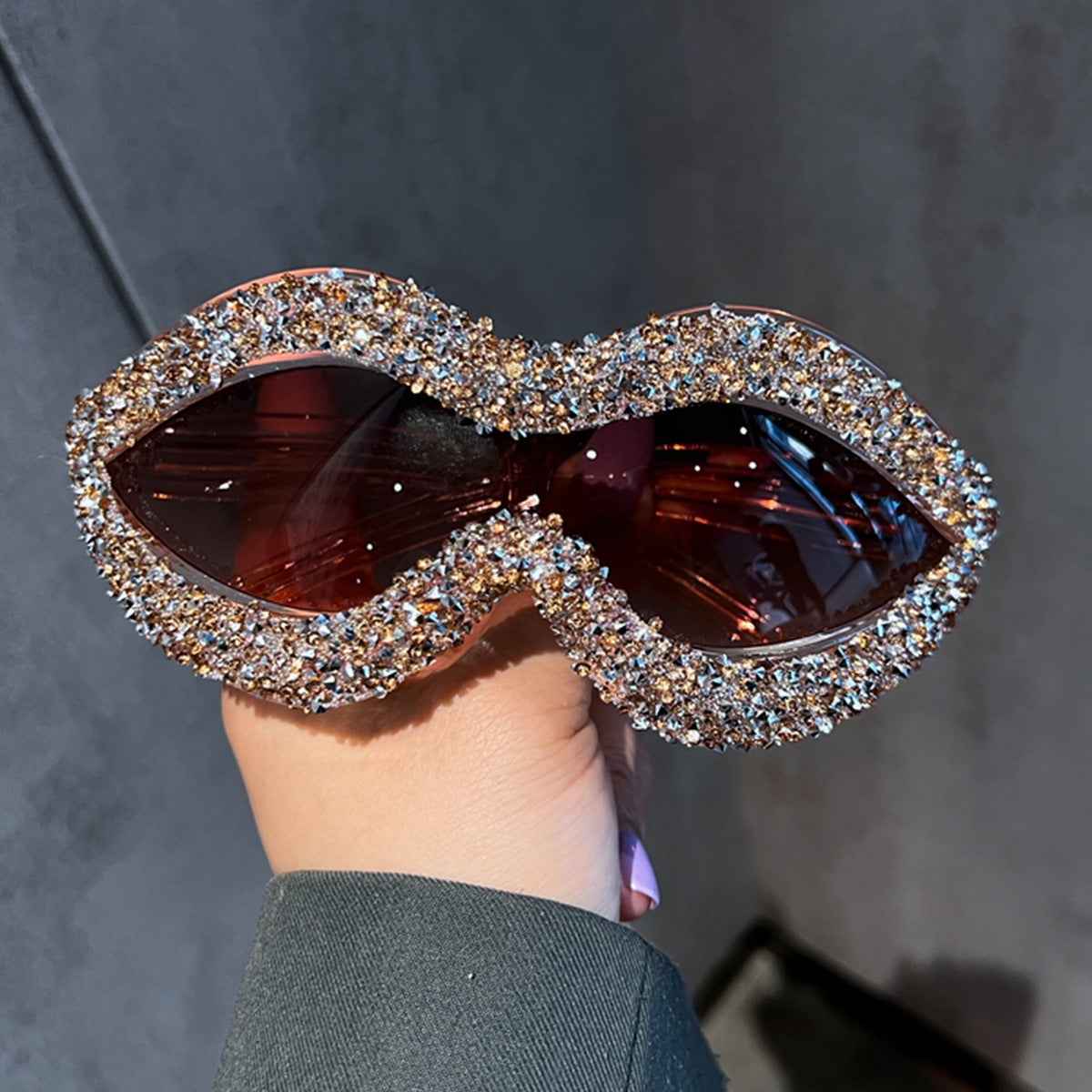 Damen statement Sonnenbrille mit funkelndem Strassbesatz Brehn