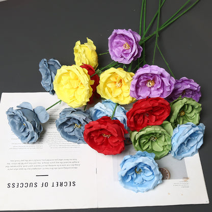 Elegante Seidenblume mit Stiel für die Wohnkultur dekorieren