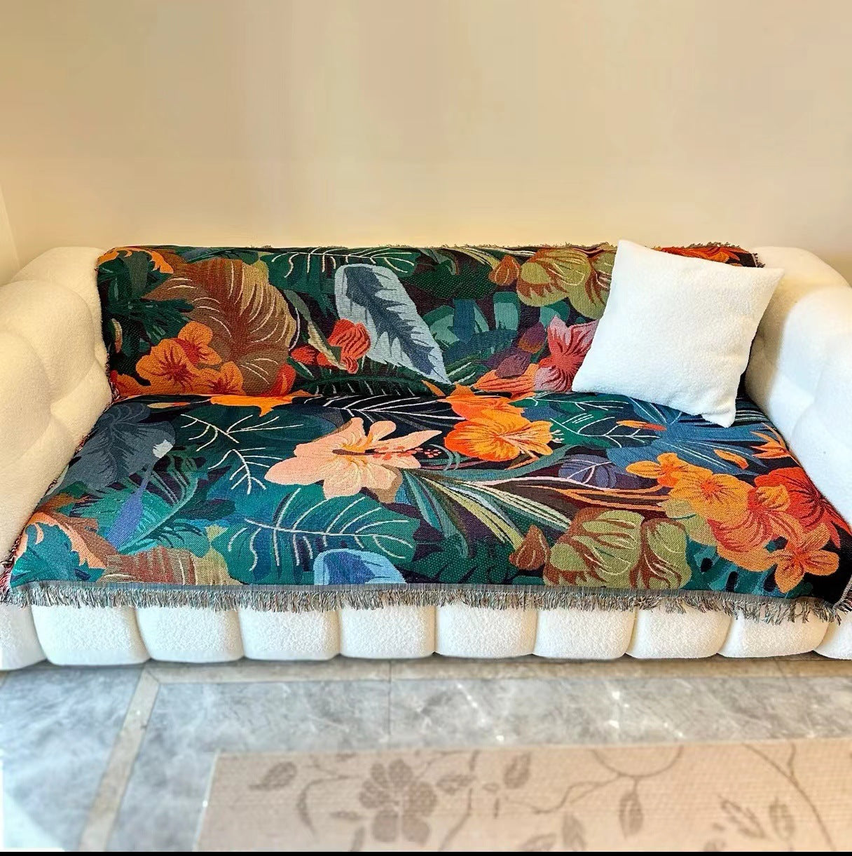 Florale Sofa-Wurfdecke