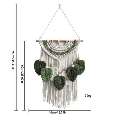 Macrame Wanddekoration mit Blattform-Design