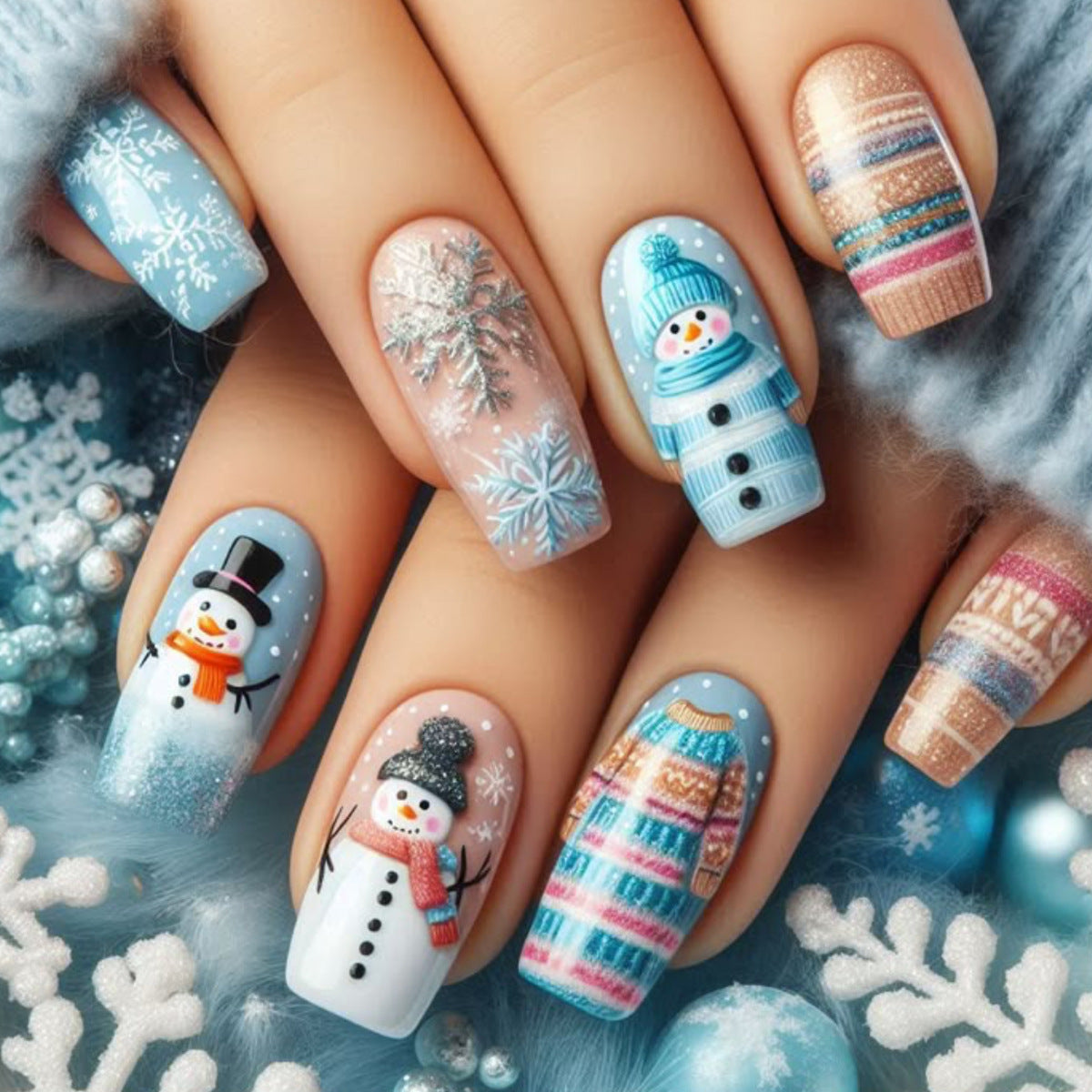 Festliche Winter-Themen-Nagelkunstverlängerungen Brehn 1789713348