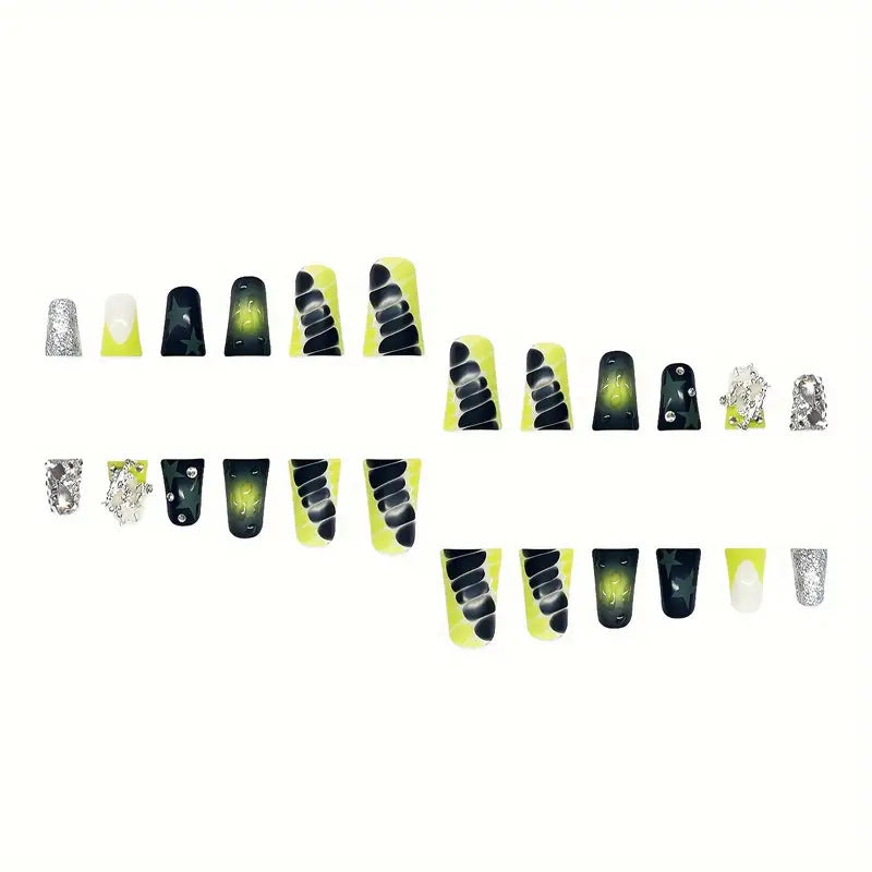 Kreative Stern-Verzierte Press-On Nagelkunst Brehn